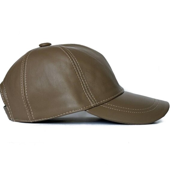 Genuine Leather Hat | Real Leather Baseball Cap Sports Visor Adjustable - Picture 3 of 4